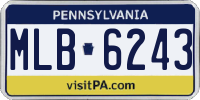 PA license plate MLB6243