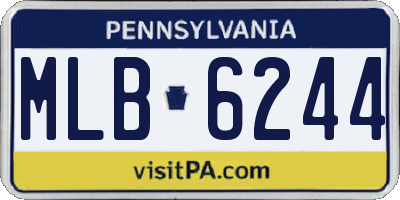 PA license plate MLB6244