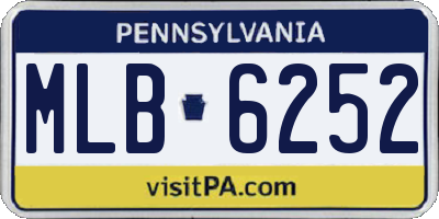 PA license plate MLB6252