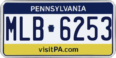 PA license plate MLB6253