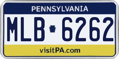 PA license plate MLB6262