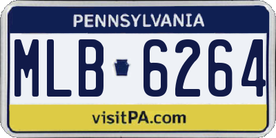PA license plate MLB6264