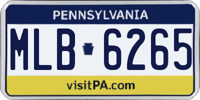 PA license plate MLB6265