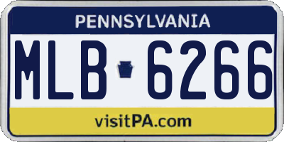 PA license plate MLB6266