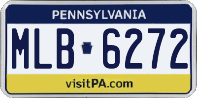 PA license plate MLB6272