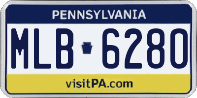 PA license plate MLB6280
