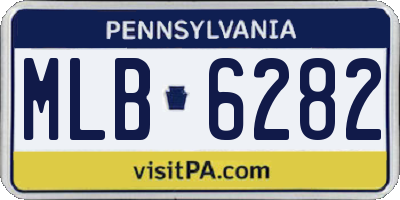 PA license plate MLB6282