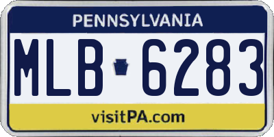 PA license plate MLB6283
