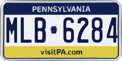 PA license plate MLB6284