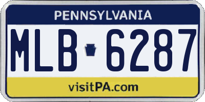 PA license plate MLB6287
