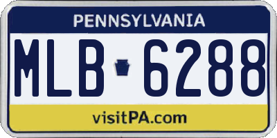 PA license plate MLB6288
