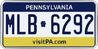 PA license plate MLB6292