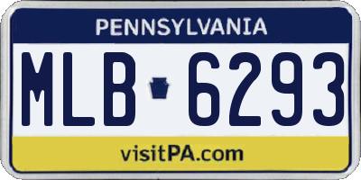 PA license plate MLB6293