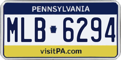 PA license plate MLB6294