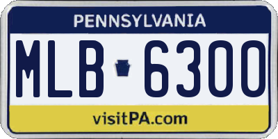 PA license plate MLB6300