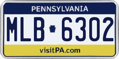 PA license plate MLB6302