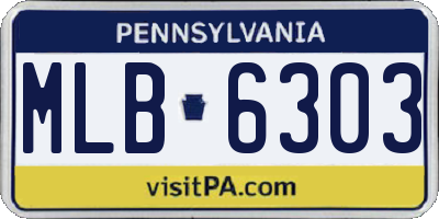 PA license plate MLB6303