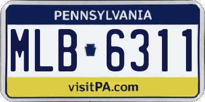 PA license plate MLB6311