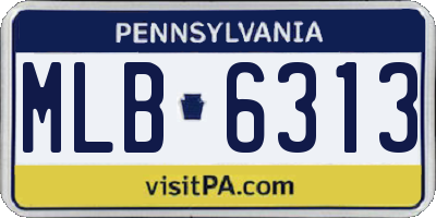 PA license plate MLB6313
