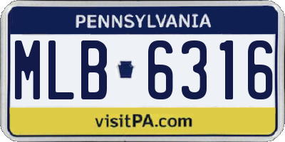 PA license plate MLB6316