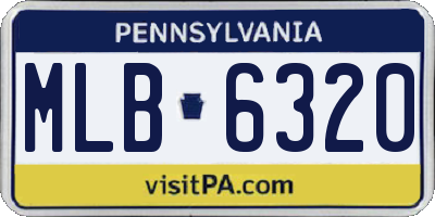 PA license plate MLB6320