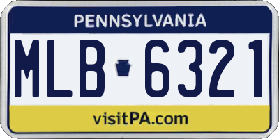 PA license plate MLB6321