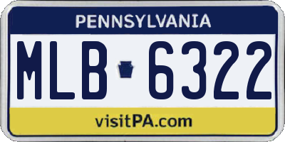 PA license plate MLB6322