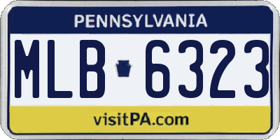 PA license plate MLB6323