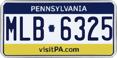 PA license plate MLB6325