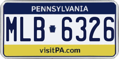 PA license plate MLB6326