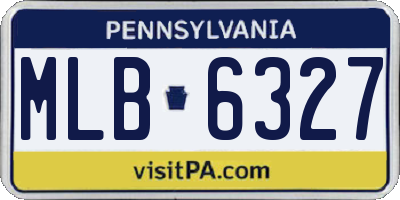 PA license plate MLB6327