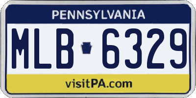 PA license plate MLB6329