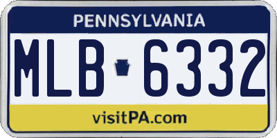 PA license plate MLB6332