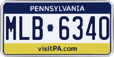 PA license plate MLB6340