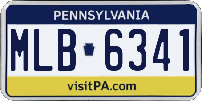 PA license plate MLB6341