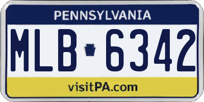 PA license plate MLB6342