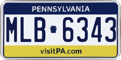 PA license plate MLB6343