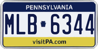 PA license plate MLB6344