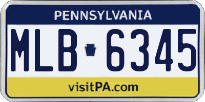 PA license plate MLB6345