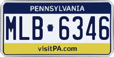 PA license plate MLB6346