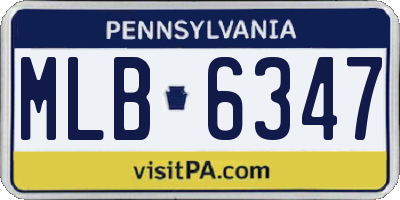 PA license plate MLB6347