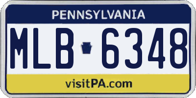 PA license plate MLB6348