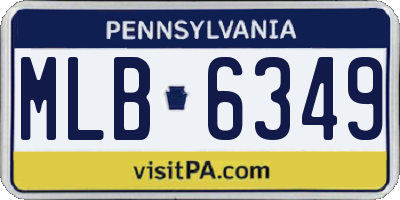 PA license plate MLB6349
