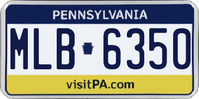 PA license plate MLB6350