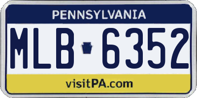 PA license plate MLB6352