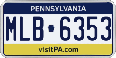 PA license plate MLB6353