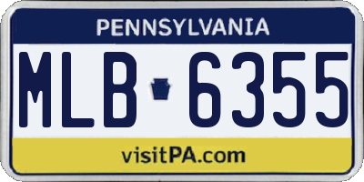 PA license plate MLB6355