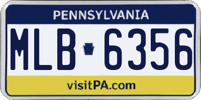 PA license plate MLB6356