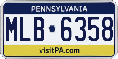 PA license plate MLB6358
