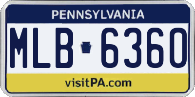 PA license plate MLB6360